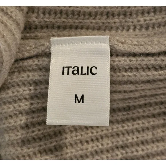 Made For Italic Shane Cashmere Quarter Zip Pullover Mens Size Medium Ribbed Gray